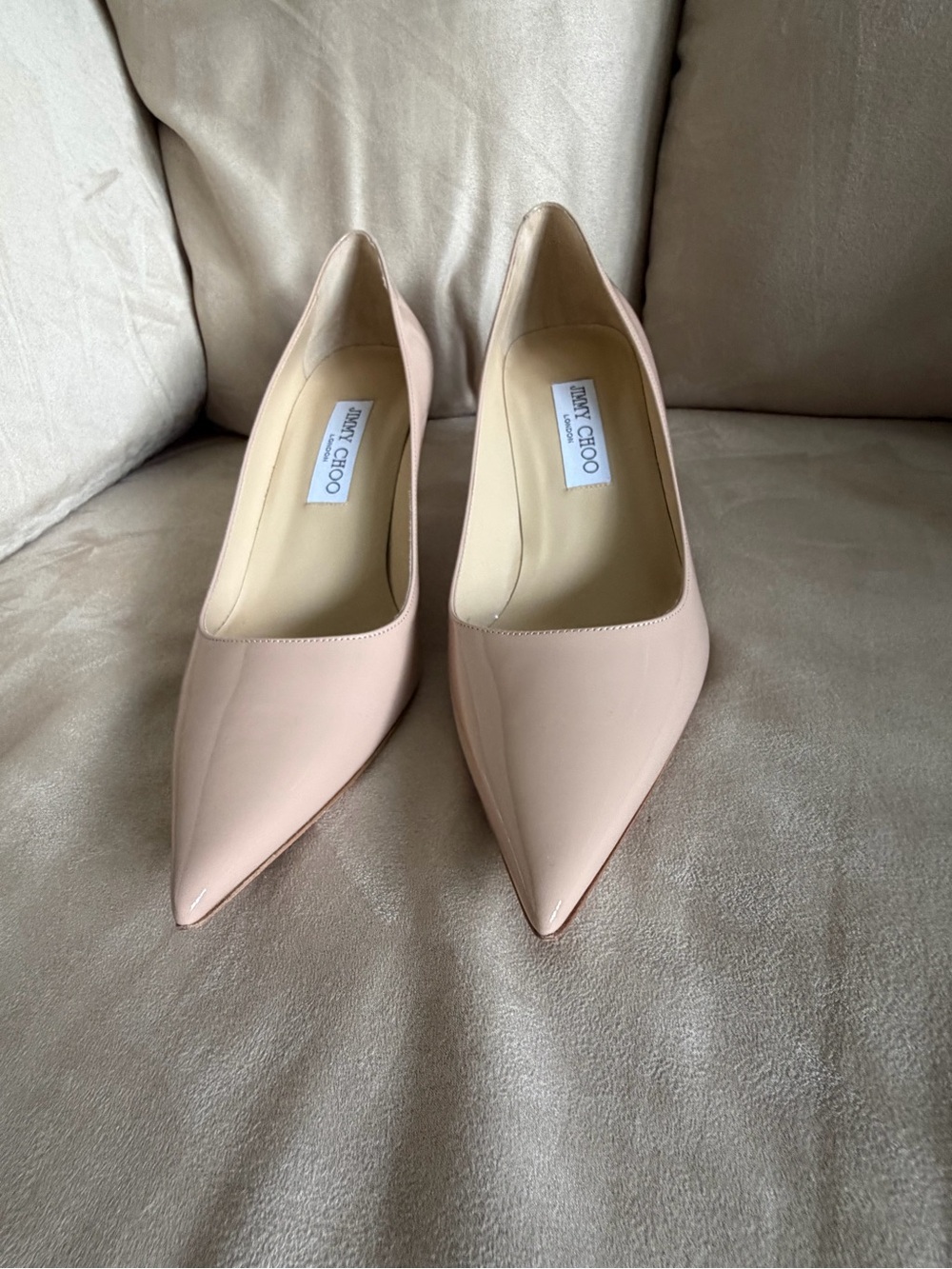 Jimmy Choo Aurora Blush Patent Pointed-Toe Pumps - BRAND NEW